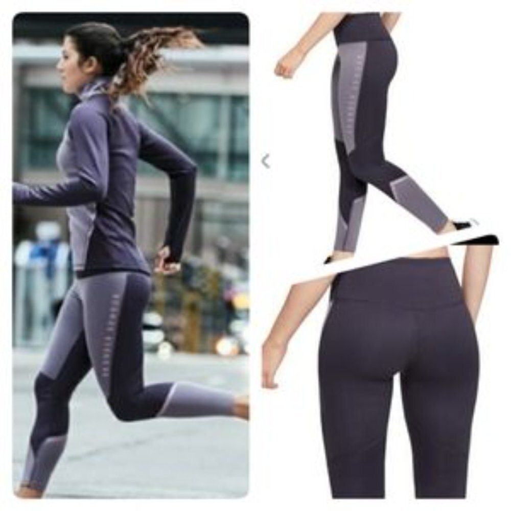 Under Armour Cold Gear Purple Spell Out Compression Leggings